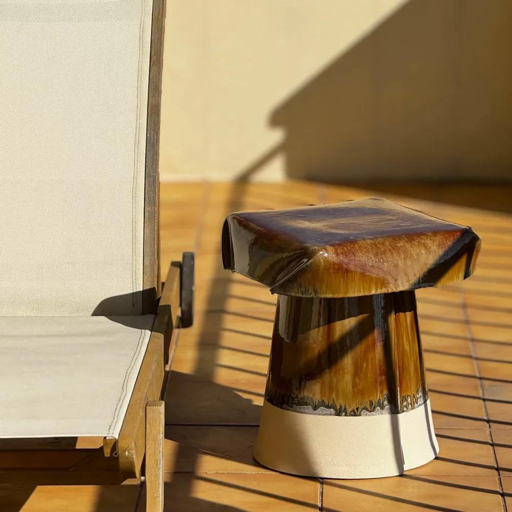 Lawn tables - STONEWARE COFFEE TABLE - FUOCO COLLECTION - DI VINCENZO POUJOULA