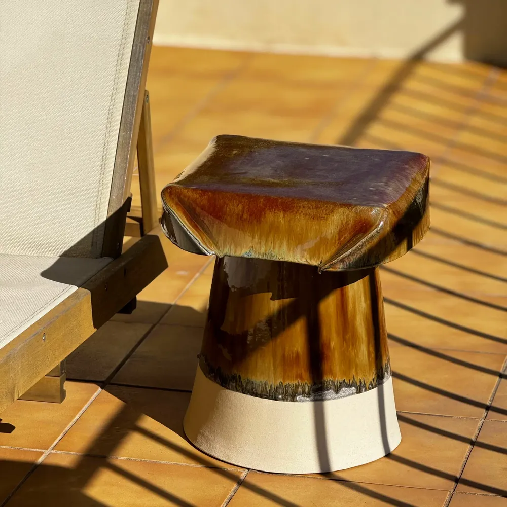 Lawn tables - STONEWARE COFFEE TABLE - FUOCO COLLECTION - DI VINCENZO POUJOULA
