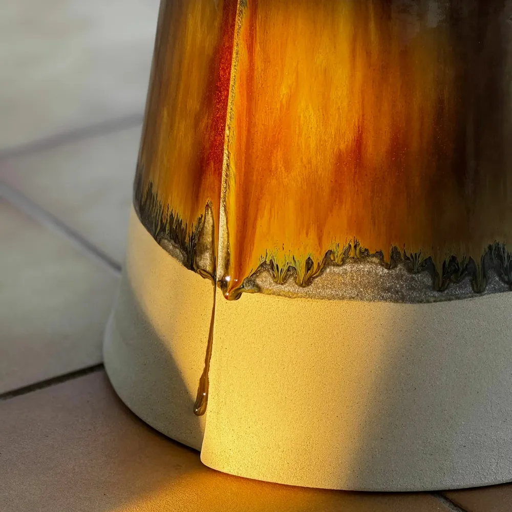 Lawn tables - STONEWARE COFFEE TABLE - FUOCO COLLECTION - DI VINCENZO POUJOULA