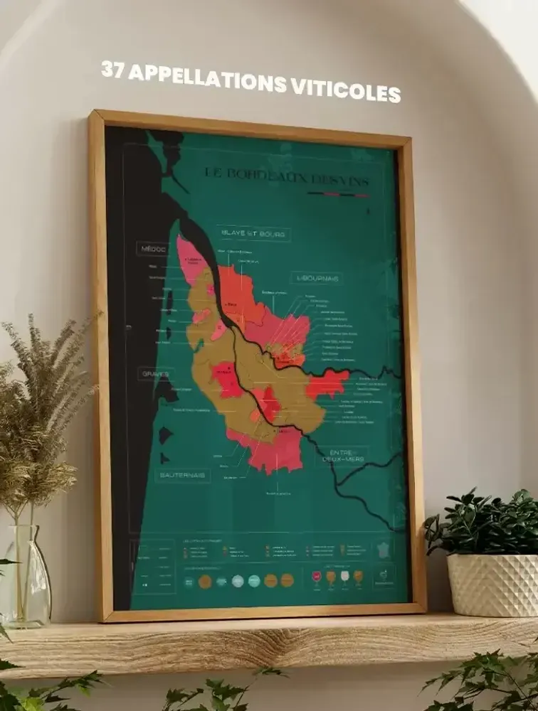 Objets de décoration - Carte du vin à gratter - Bordeaux - 1020 DÉGUSTATIONS