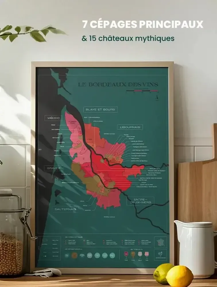 Objets de décoration - Carte du vin à gratter - Bordeaux - 1020 DÉGUSTATIONS