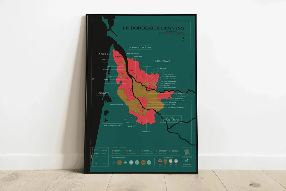 Objets de décoration - Carte du vin à gratter - Bordeaux - 1020 DÉGUSTATIONS