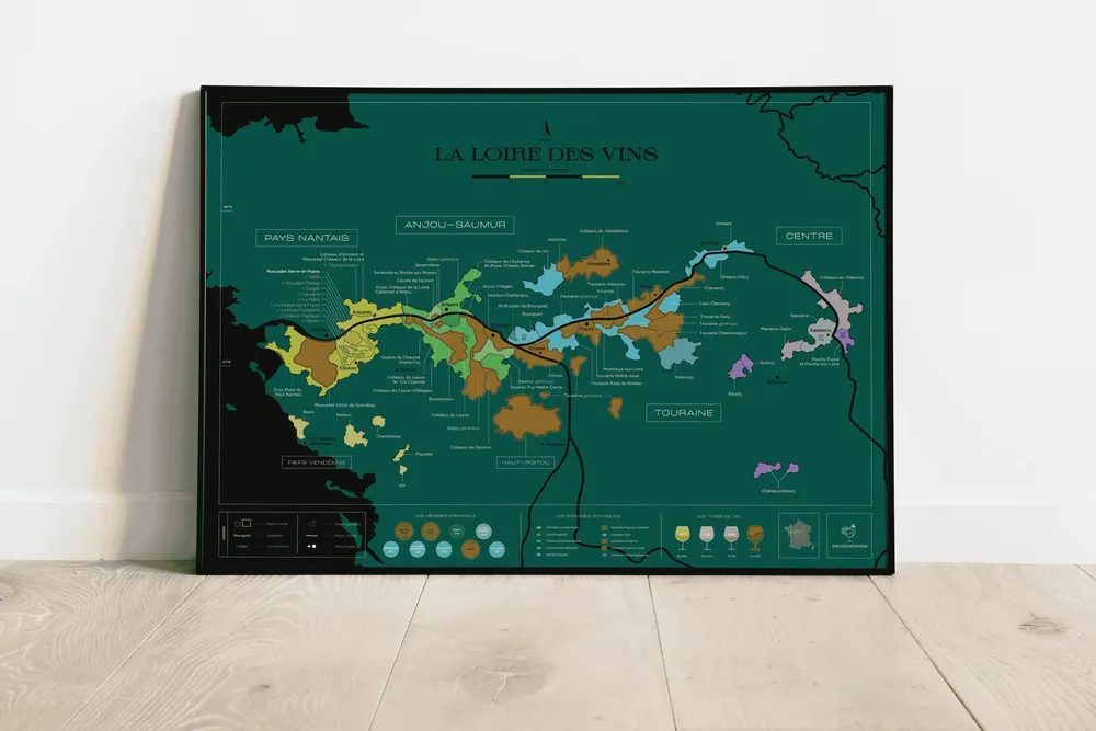 Objets de décoration - Carte du vin à gratter - Loire - 1020 DÉGUSTATIONS