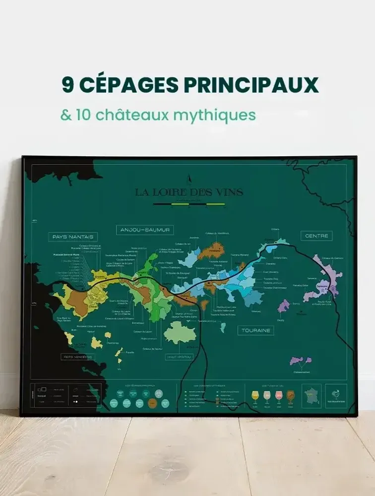 Objets de décoration - Carte du vin à gratter - Loire - 1020 DÉGUSTATIONS