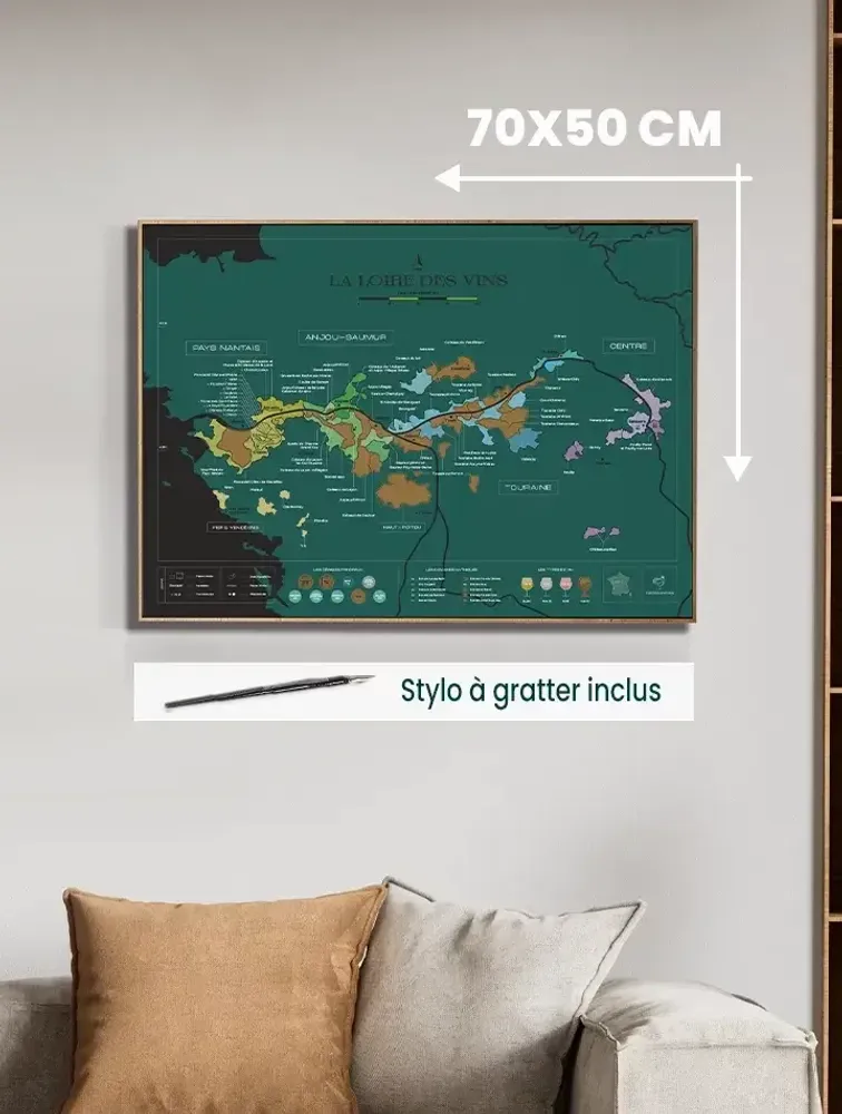 Objets de décoration - Carte du vin à gratter - Loire - 1020 DÉGUSTATIONS