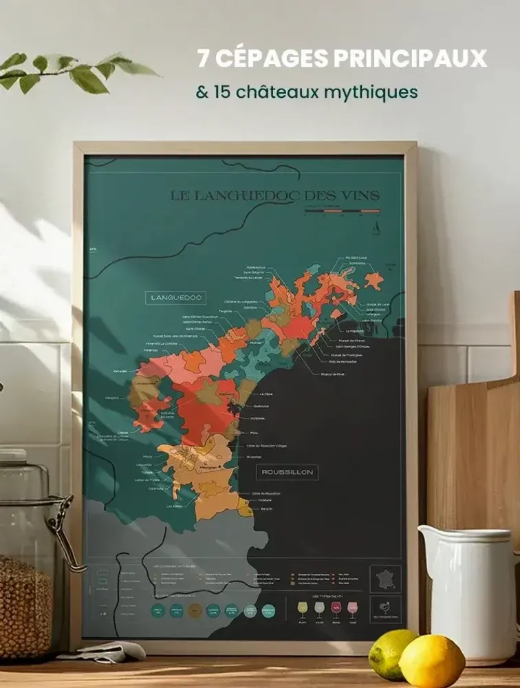 Objets de décoration - Carte du vin à gratter - Languedoc - 1020 DÉGUSTATIONS