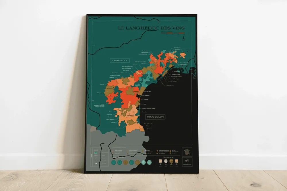 Objets de décoration - Carte du vin à gratter - Languedoc - 1020 DÉGUSTATIONS