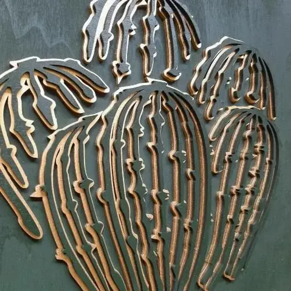 Paintings - Textured wood & relief wall decor - DESERT GOLD - LUMBRA BY PELLAS