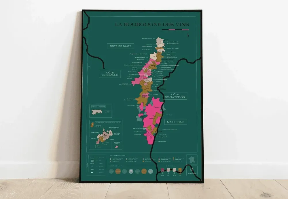 Objets de décoration - Carte du vin à gratter - Bourgogne - 1020 DÉGUSTATIONS