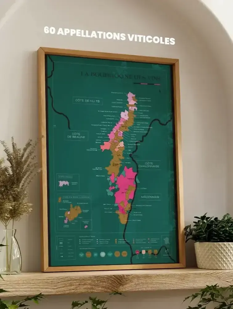 Objets de décoration - Carte du vin à gratter - Bourgogne - 1020 DÉGUSTATIONS
