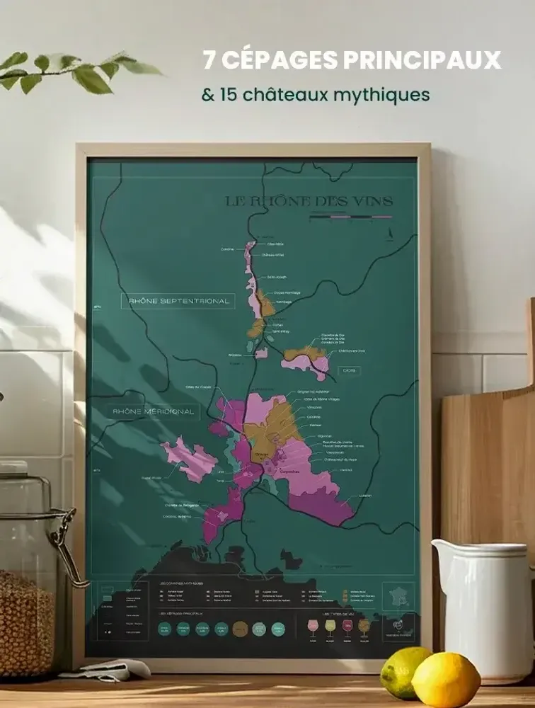 Objets de décoration - Carte du vin à gratter - Rhône - 1020 DÉGUSTATIONS