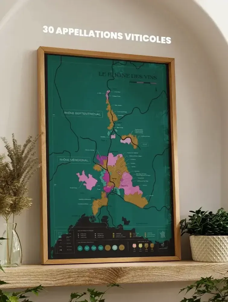 Objets de décoration - Carte du vin à gratter - Rhône - 1020 DÉGUSTATIONS