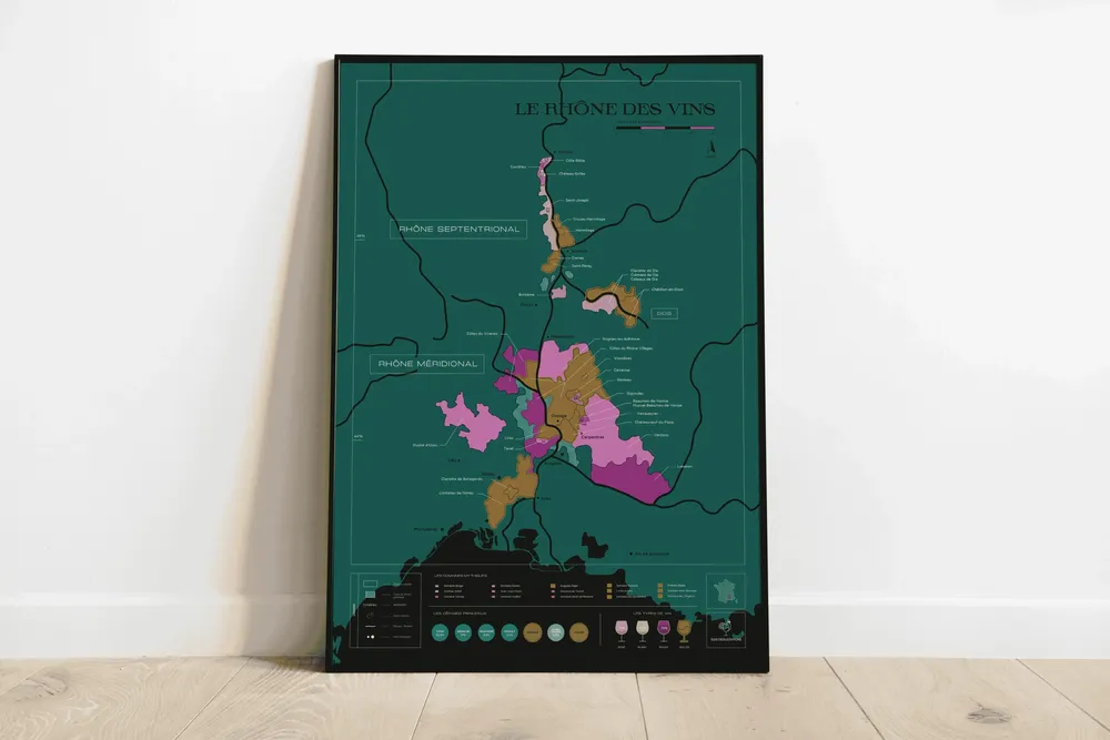 Objets de décoration - Carte du vin à gratter - Rhône - 1020 DÉGUSTATIONS