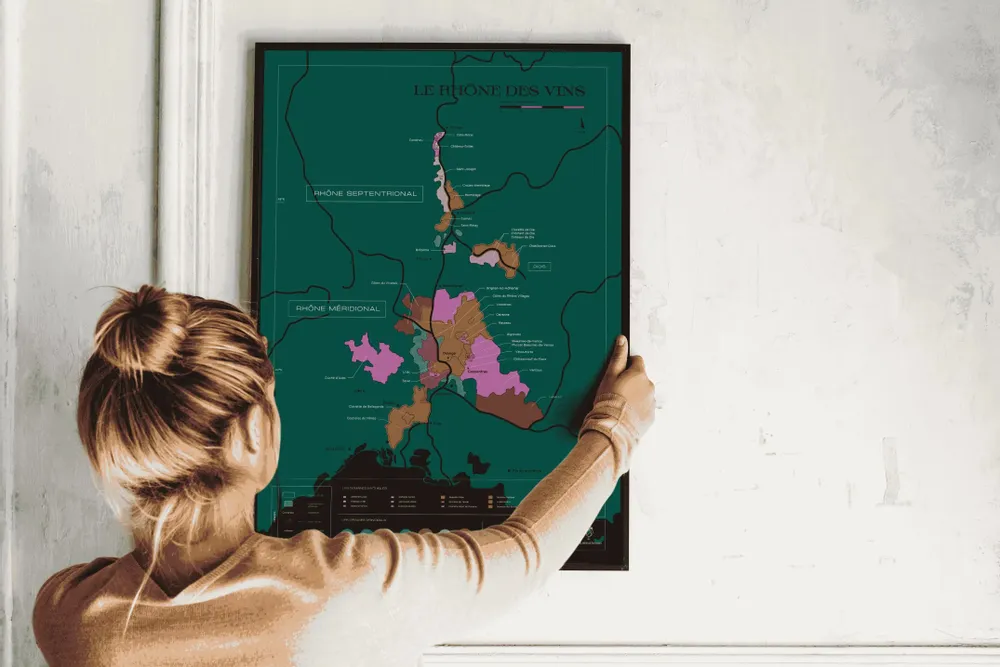 Objets de décoration - Carte du vin à gratter - Rhône - 1020 DÉGUSTATIONS