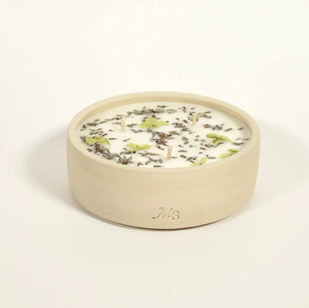 Floral decoration - Stoneware Candle - Cotton Flower (300G) - MAISON SÉJOUR