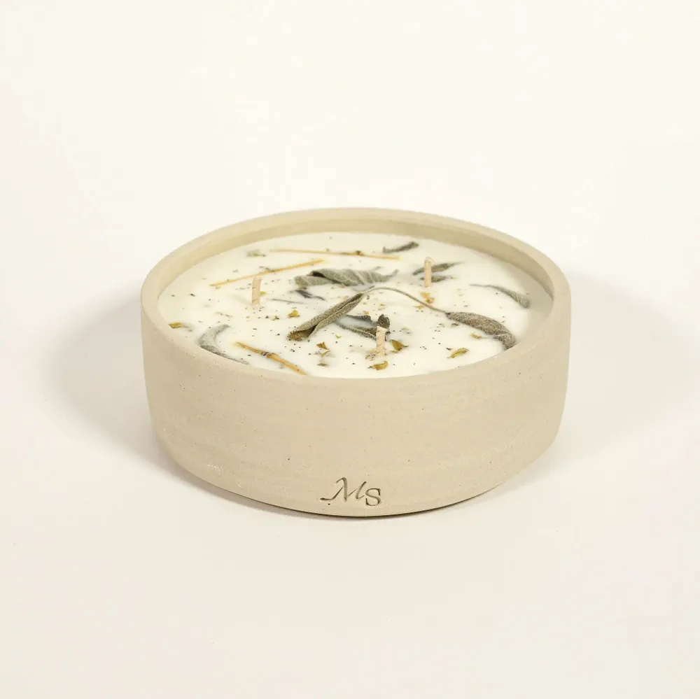 Décorations florales - Bougie grès - Jardin intérieur (300G) - MAISON SÉJOUR