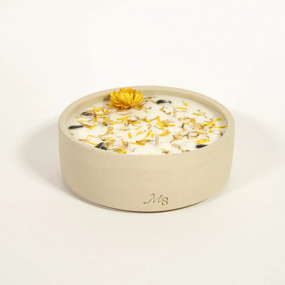 Floral decoration - Stoneware Candle - Sunflower Petals (300G) - MAISON SÉJOUR