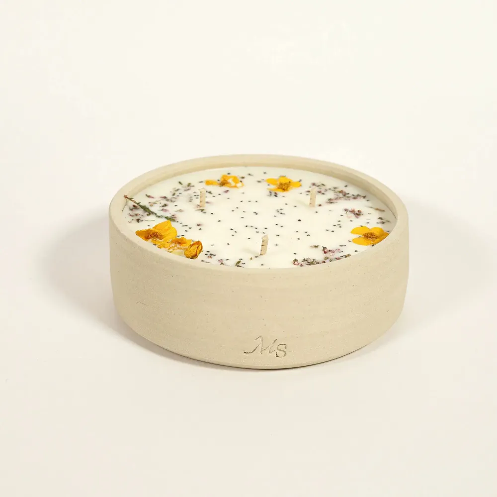 Décorations florales - Bougie grès - Vanille (300G) - MAISON SÉJOUR