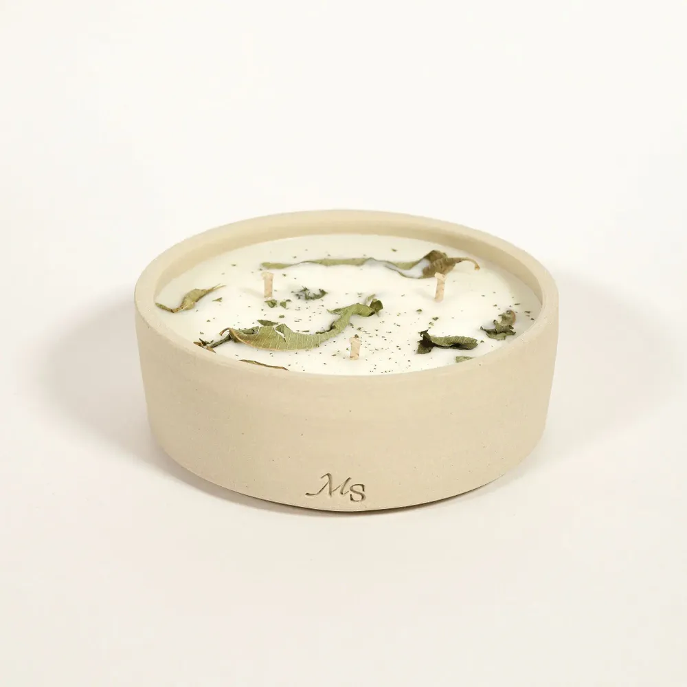 Décorations florales - Bougie grès - Verveine (300G) - MAISON SÉJOUR