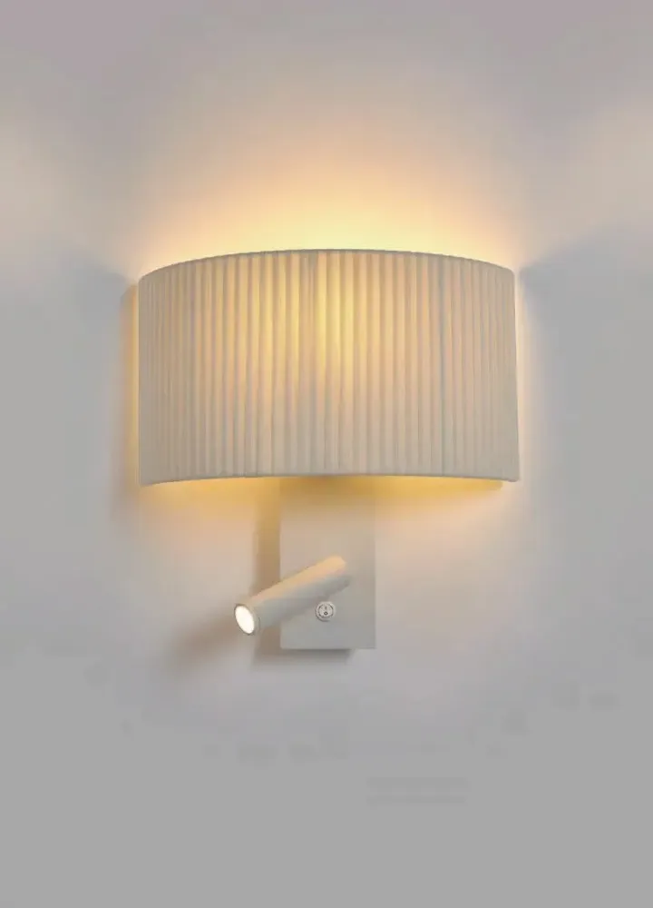 Wall lamps - CORBA wall lamp with reader white - LUXCAMBRA