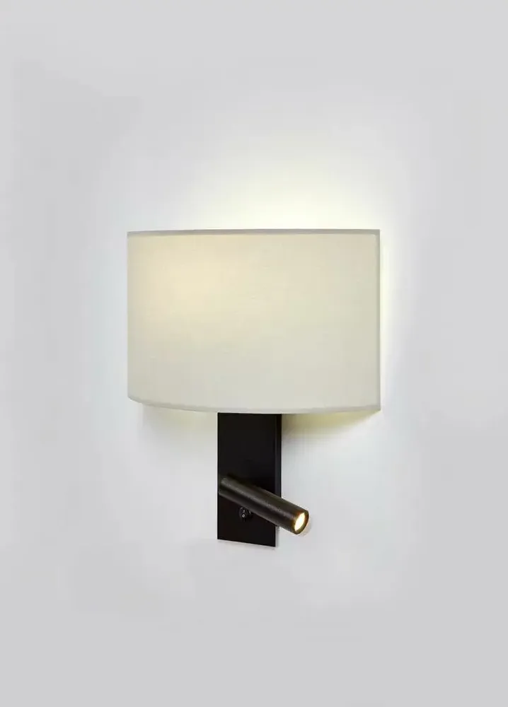Wall lamps - CORBA wall lamp with reader black - LUXCAMBRA