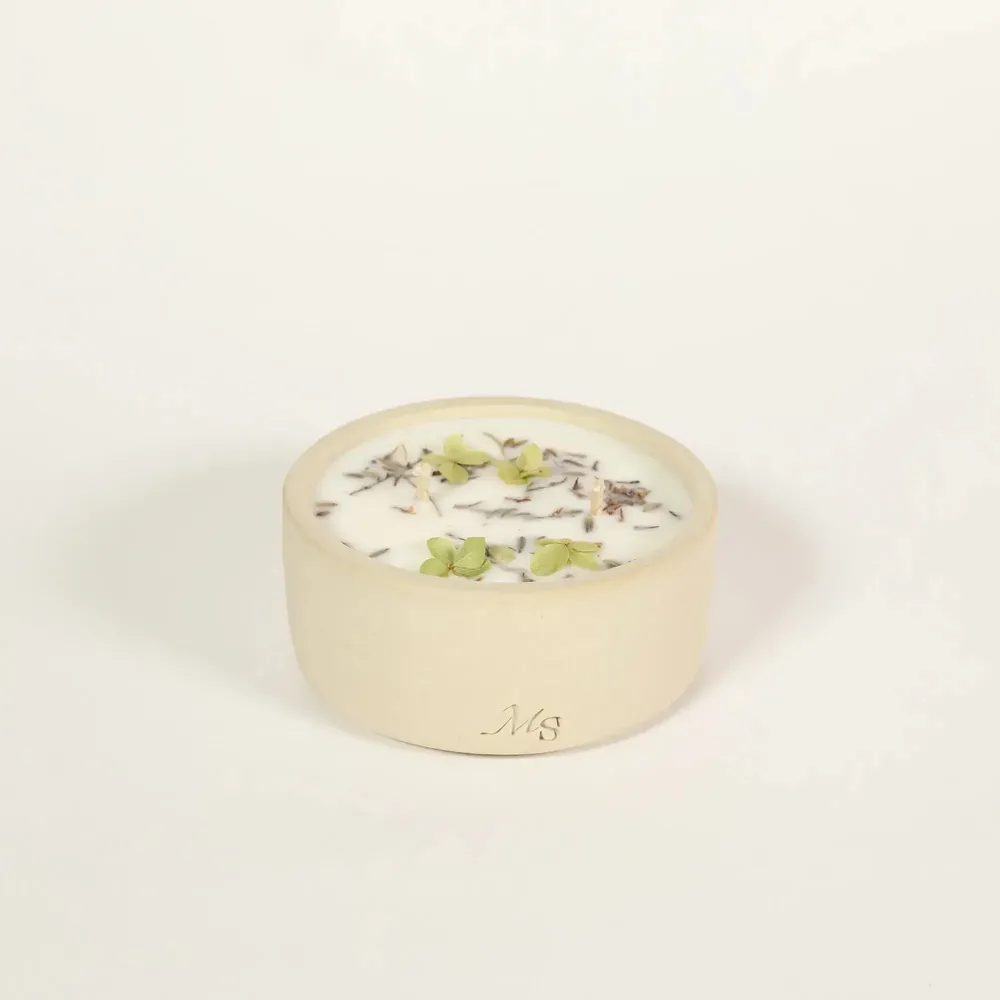 Floral decoration - Stoneware Candle - Cotton Flower (200G) - MAISON SÉJOUR