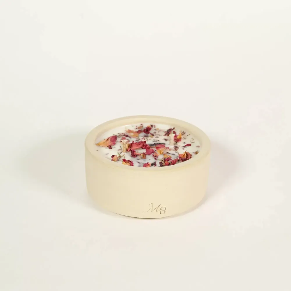 Décorations florales - Bougie grès - Rose du séjour (200G) - MAISON SÉJOUR