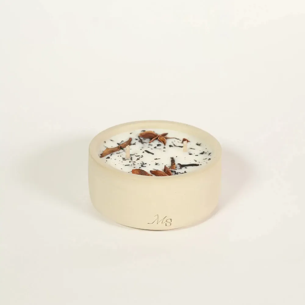 Décorations florales - Bougie grès - Thé & pain d'épices (200G) - MAISON SÉJOUR