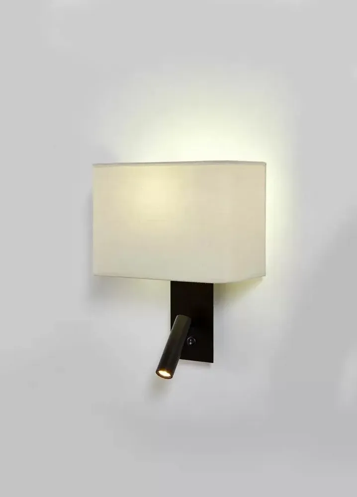 Wall lamps - CORBA U wall lamp with black reader - LUXCAMBRA