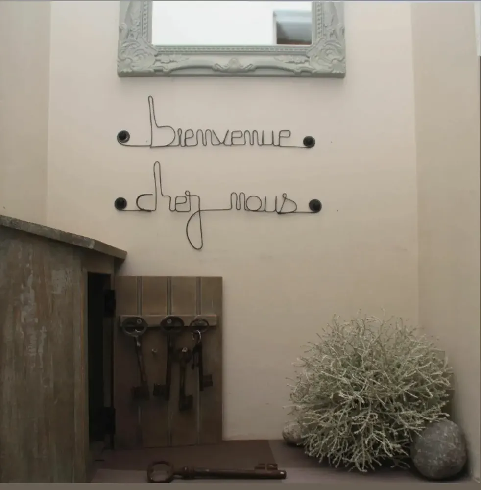 Other wall decoration - Wire Wall Decor " Welcome to us ” to pin - BIJOUX DE MUR