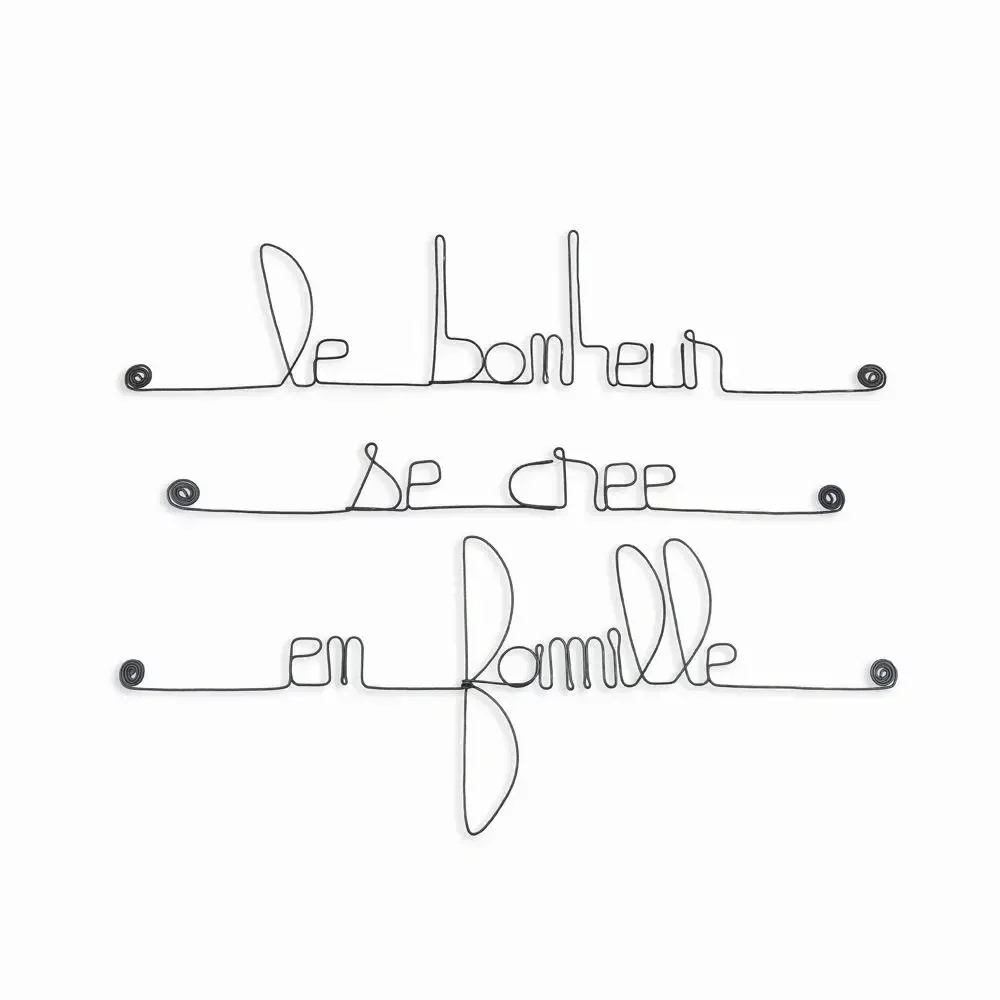 Other wall decoration - Wire Wall Decor Quote " Happiness is created in family " - BIJOUX DE MUR