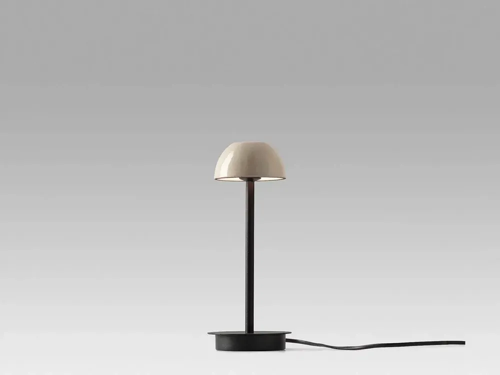 Table lamps - ABSIDIOLA mini table lamp with alabaster or ceramic lampshade - LUXCAMBRA