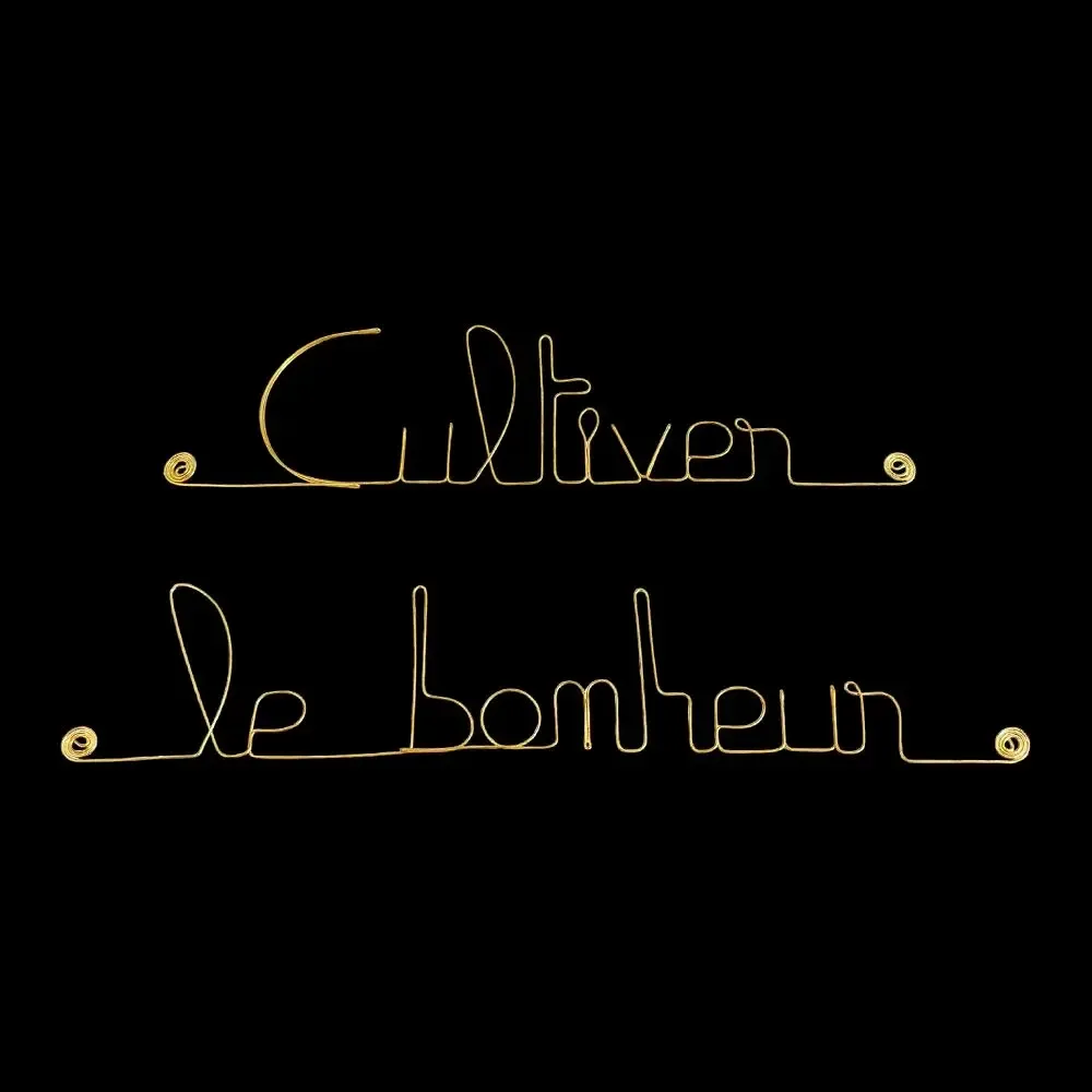 Other wall decoration - Gold Brass Wire Wall Decor ” Cultivating Happiness" - BIJOUX DE MUR