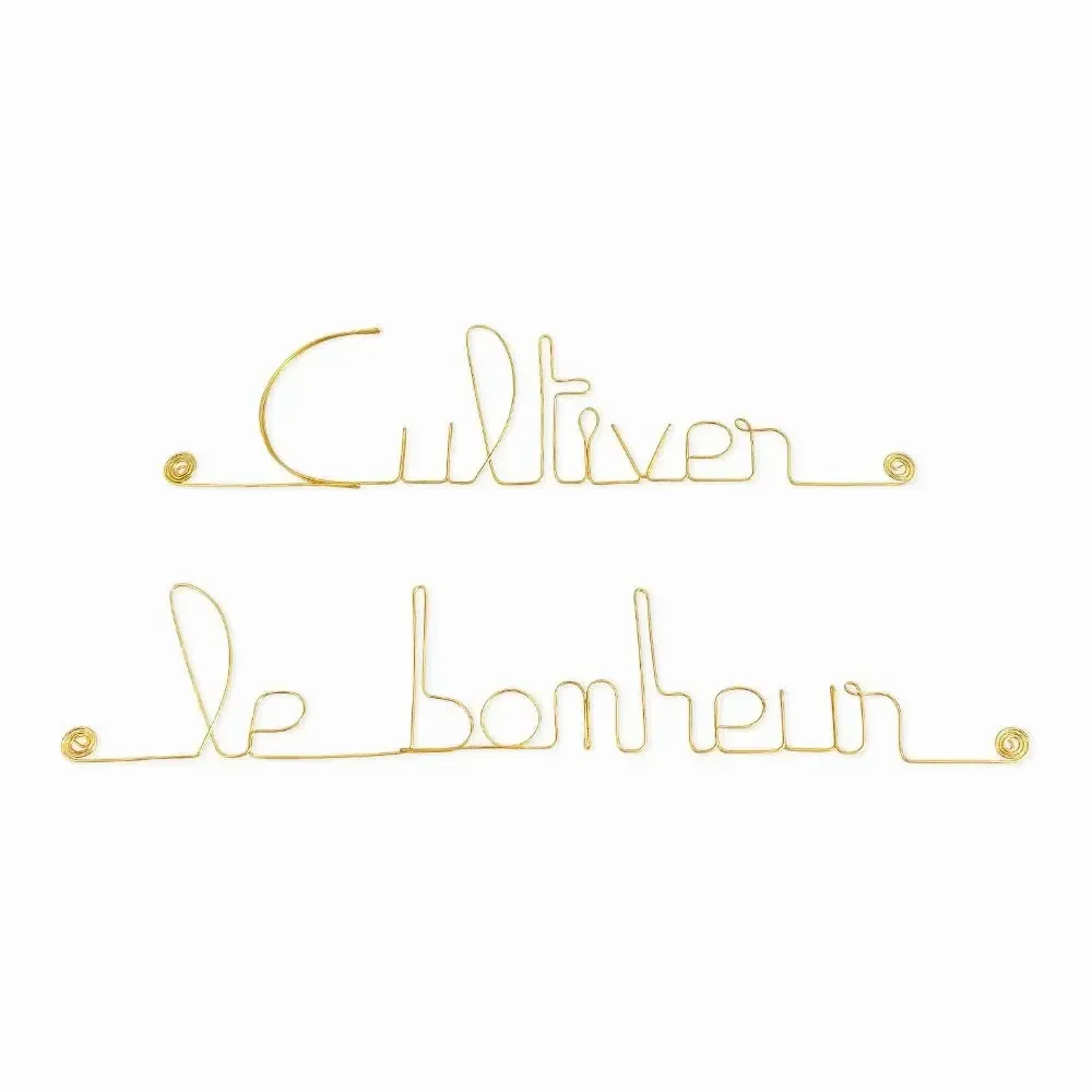 Other wall decoration - Gold Brass Wire Wall Decor ” Cultivating Happiness" - BIJOUX DE MUR