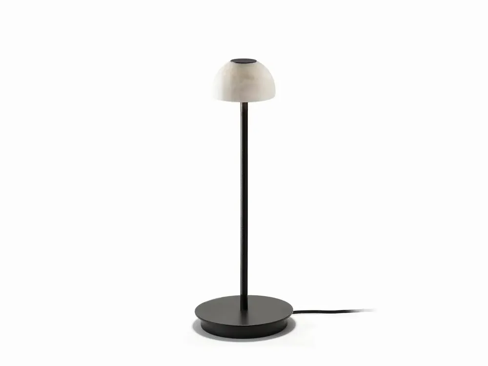 Table lamps - ABSIDIOLA mini L table lamp in alabaster or ceramic - LUXCAMBRA