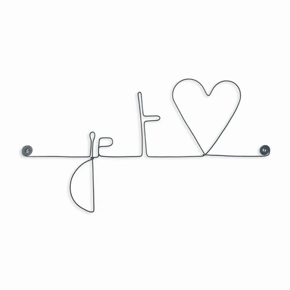 Cadeaux - Décoration Murale en fil de fer - Message d'amour : Je t'aime - BIJOUX DE MUR