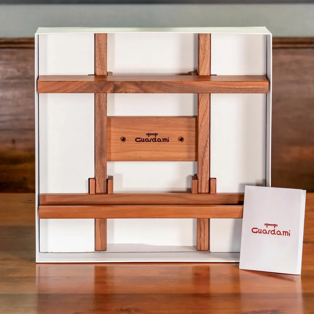 Bookshelves - Wall-Mounted Adjustable Display Frame, Walnut Wood - GUARDAMI