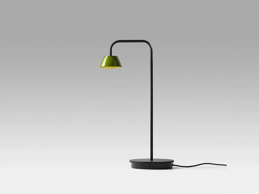 Table lamps - ABSIDIOLA conica ceramic short arm table lamp - LUXCAMBRA