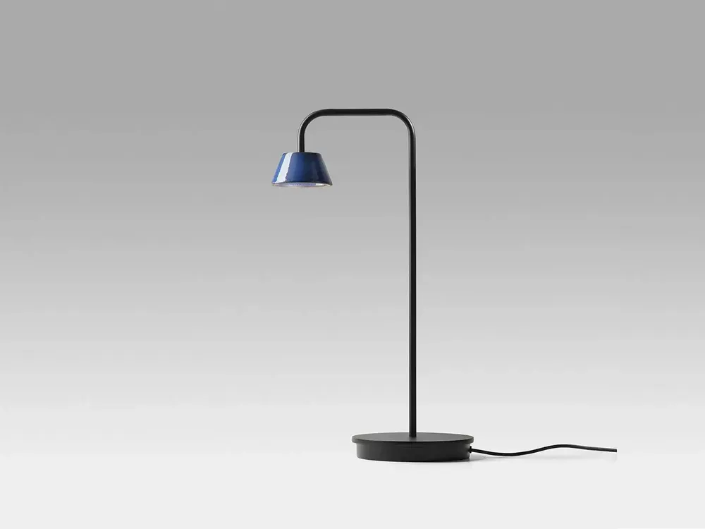 Table lamps - ABSIDIOLA conica ceramic short arm table lamp - LUXCAMBRA