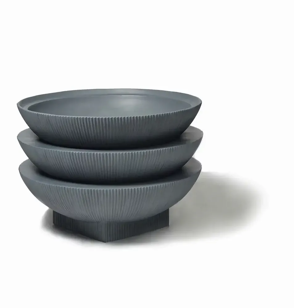 Pots de fleurs - Jardinière surdimensionnée en fibre de verre à demi-dôme, gris - TULESTE FACTORY