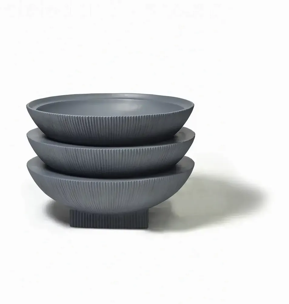 Pots de fleurs - Jardinière surdimensionnée en fibre de verre à demi-dôme, gris - TULESTE FACTORY