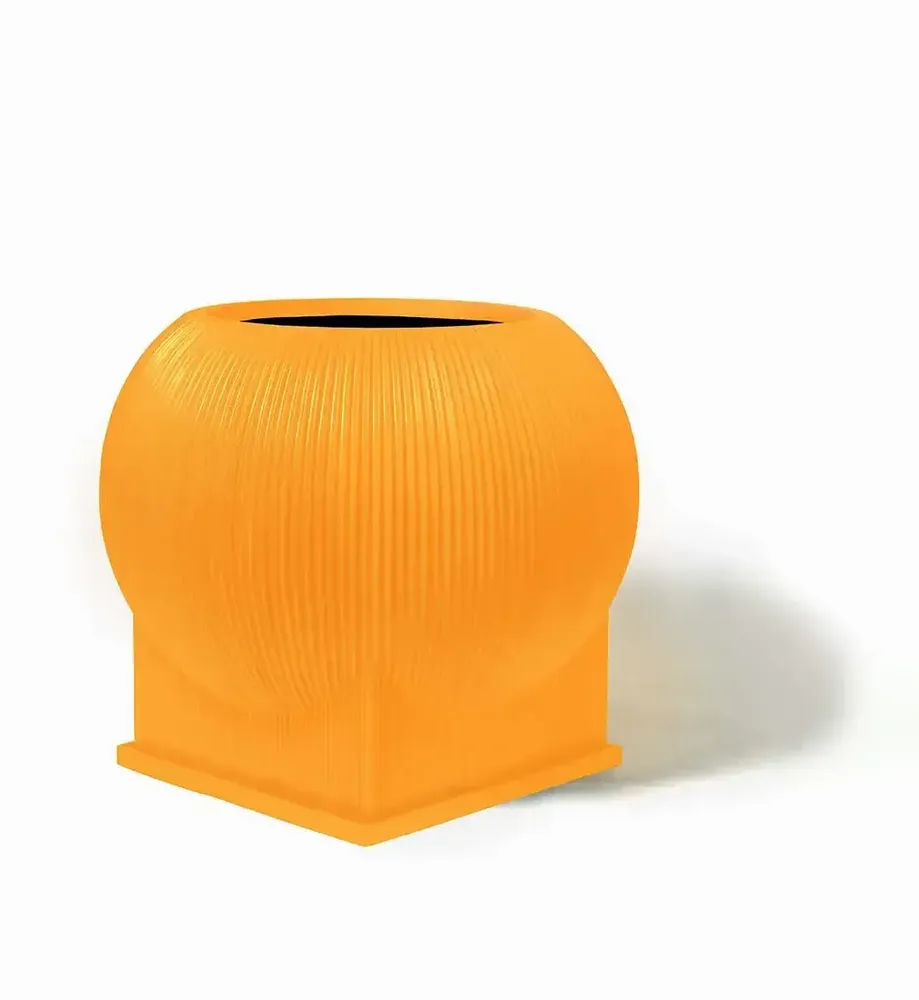 Garden accessories - Oversized Flat Blob Fiberglass Planter 'Black' by Tuleste Factory - TULESTE FACTORY