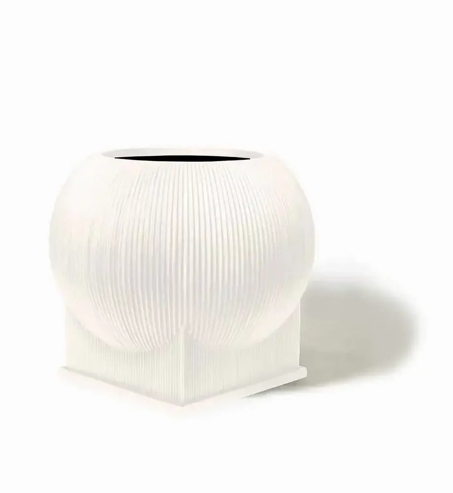 Garden accessories - Oversized Flat Blob Fiberglass Planter 'Black' by Tuleste Factory - TULESTE FACTORY