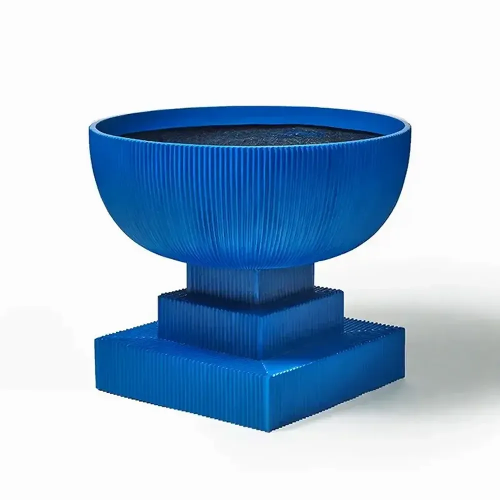 Flower pots - Modern oversized “blue” fibreglass planter - TULESTE FACTORY