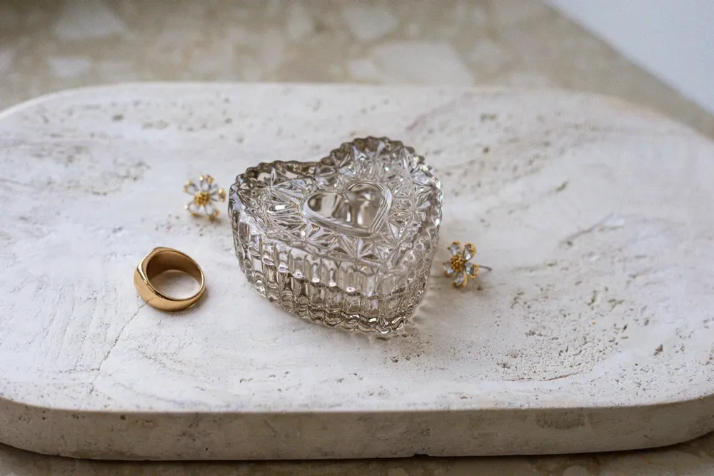 Art glass - Crystal box for small jewelry with your initials/name/logo by Pekalla - PEKALLA CRISTAL GLASS