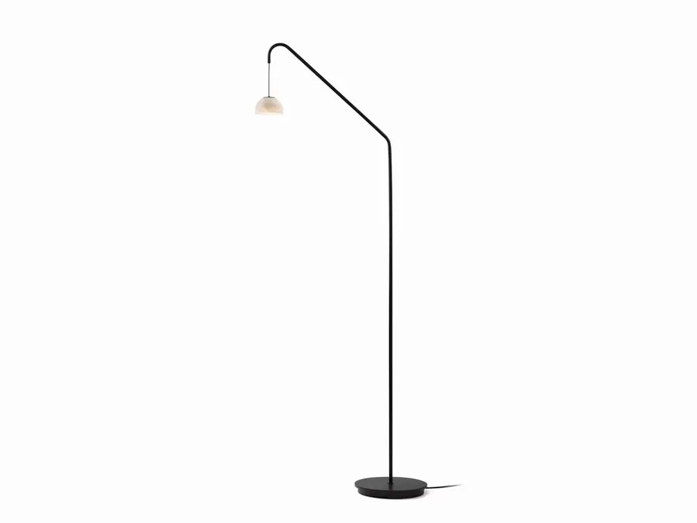 Floor lamps - ABSIDIOLA arco mini floor lamp with alabaster or ceramic lampshade - LUXCAMBRA