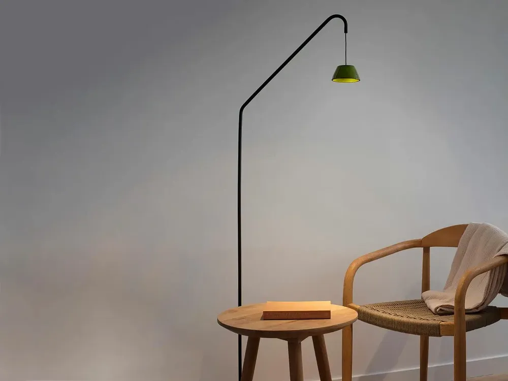 Floor lamps - ABSIDIOLA arco conica floor lamp with ceramic shade - LUXCAMBRA
