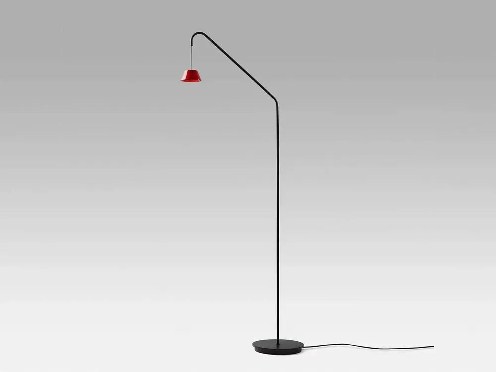 Floor lamps - ABSIDIOLA arco conica floor lamp with ceramic shade - LUXCAMBRA