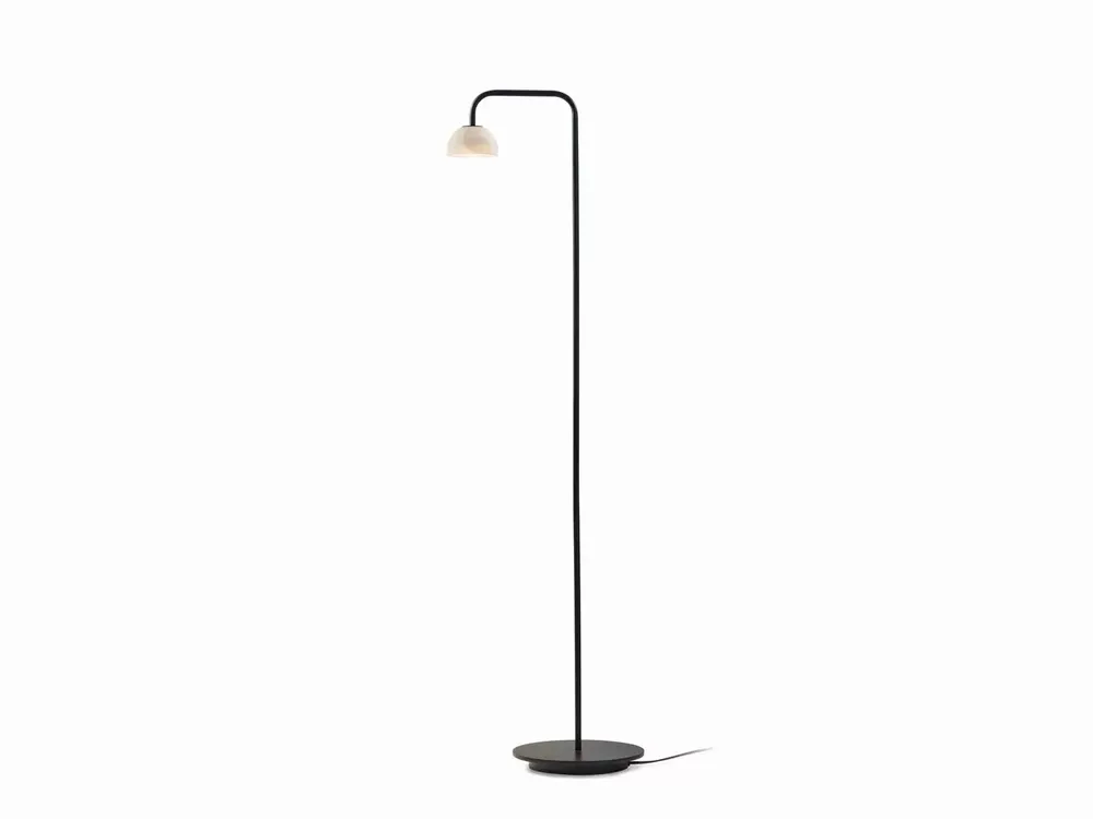 Floor lamps - ABSIDIOLA floor lamp brazo mini alabaster or ceramic lampshade - LUXCAMBRA