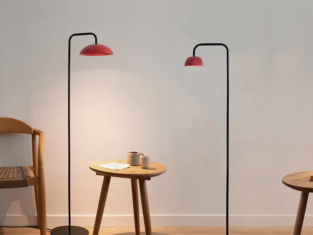 Floor lamps - ABSIDIOLA floor lamp with arms with ceramic lampshade plato - LUXCAMBRA